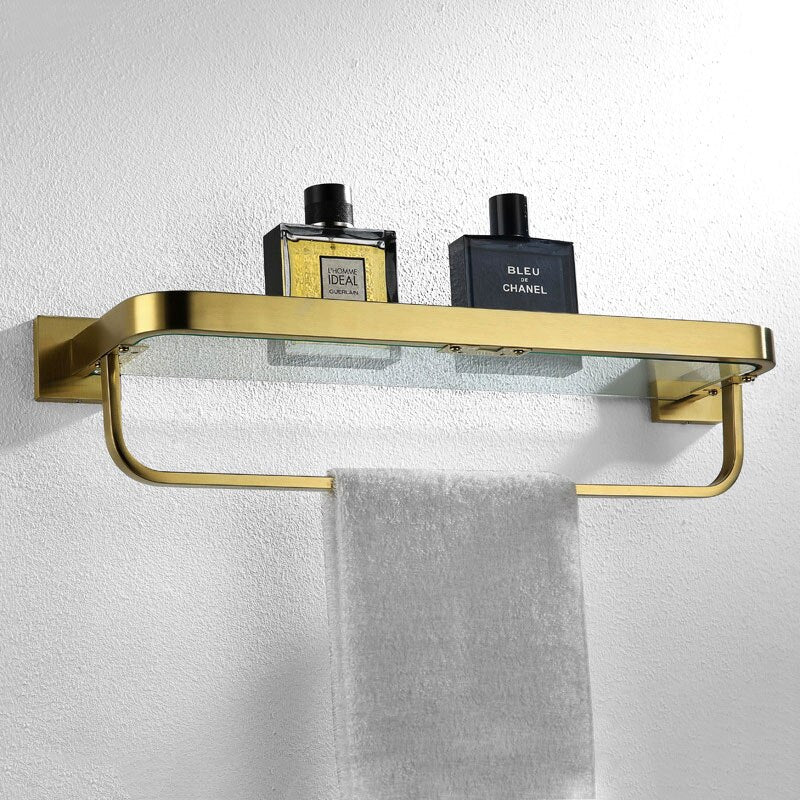 porte serviette salle de bain doré