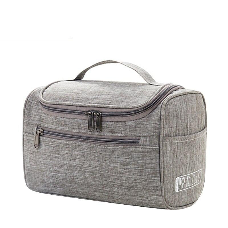 trousse de toilette multi compartiment grise
