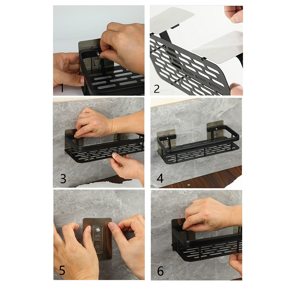 etagere douche noire