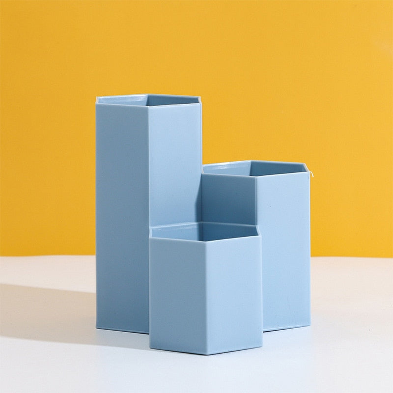 Pot à crayon bleu