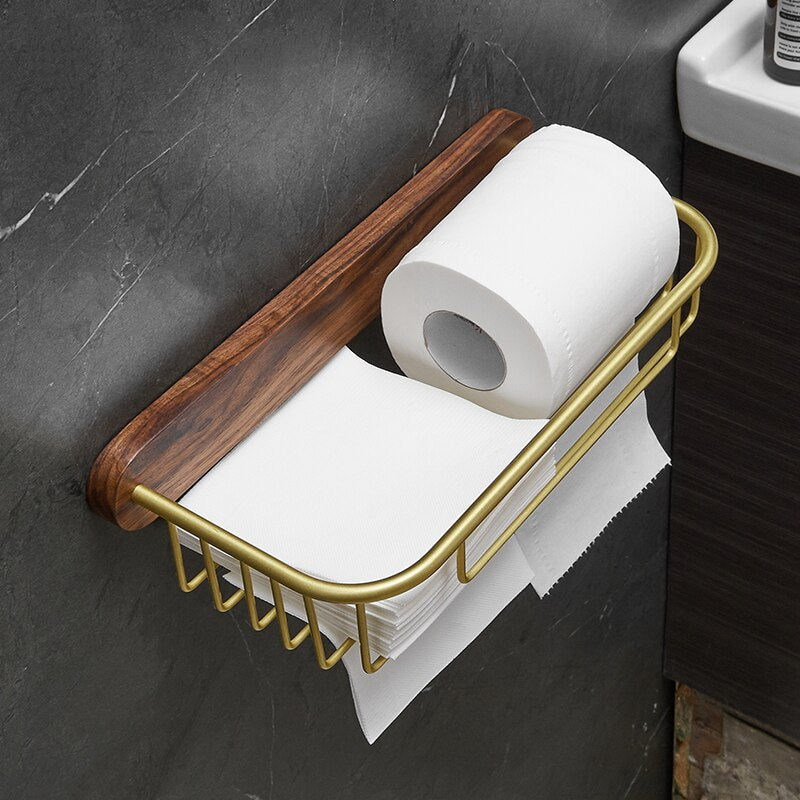 Porte papier toilette bois massif
