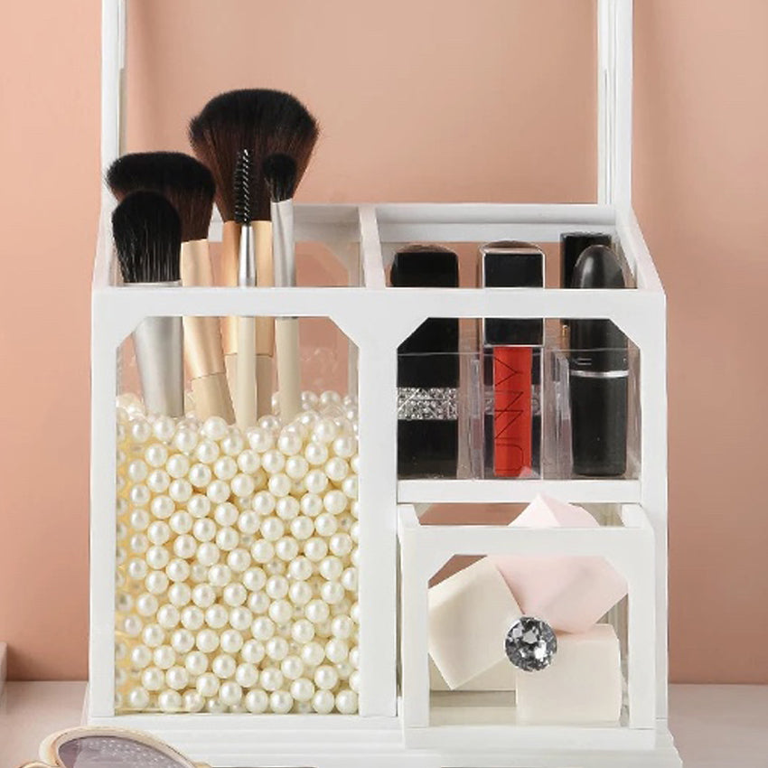 organisateur maquillage blanc