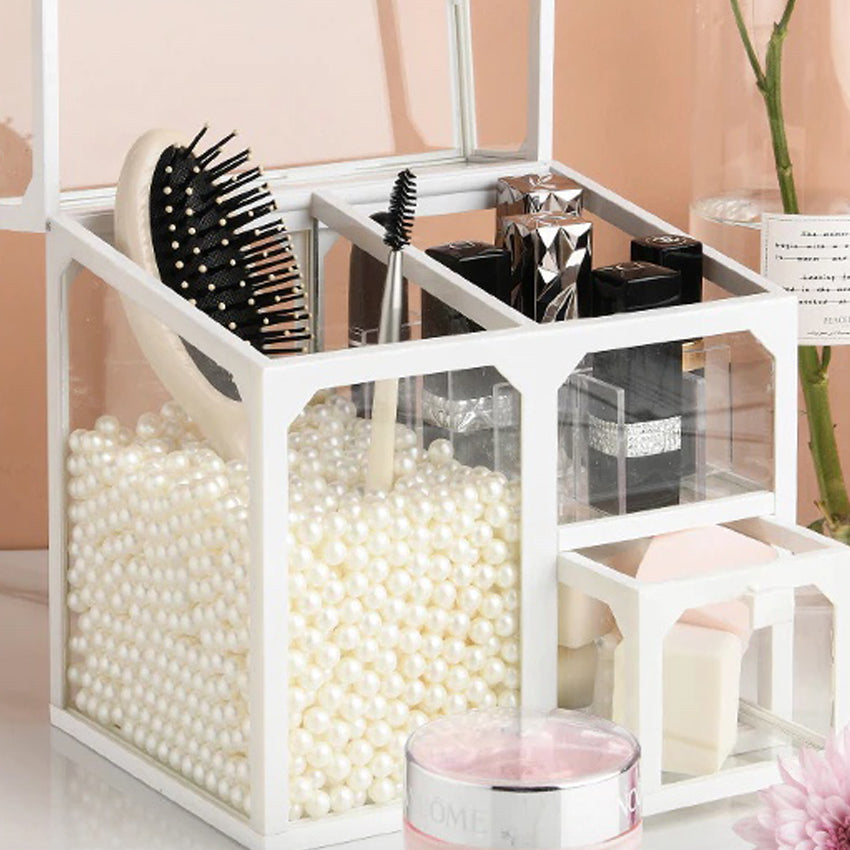 organisateur maquillage blanc